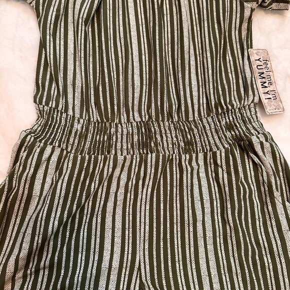 NWT Derek Heart Green & White Juniors‎ Romper, Small - Picture 6 of 14